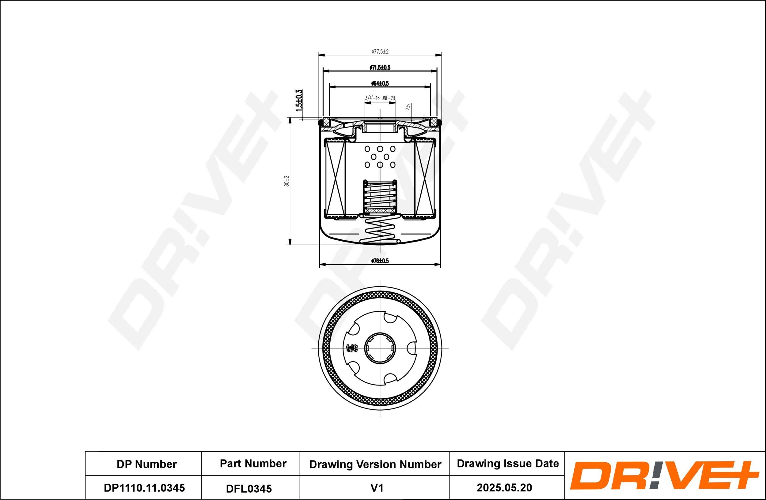 Dr!ve+ DP1110.11.0345: Oliefilter
