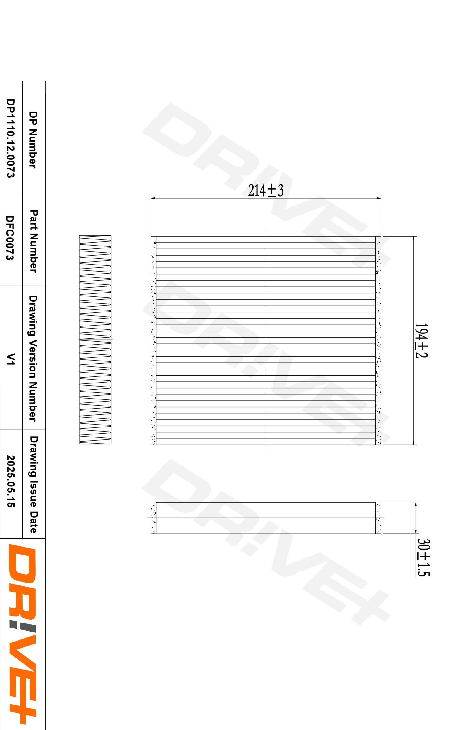 Dr!ve+ DP1110.12.0073: Filtro abitacolo Filtro particellare
