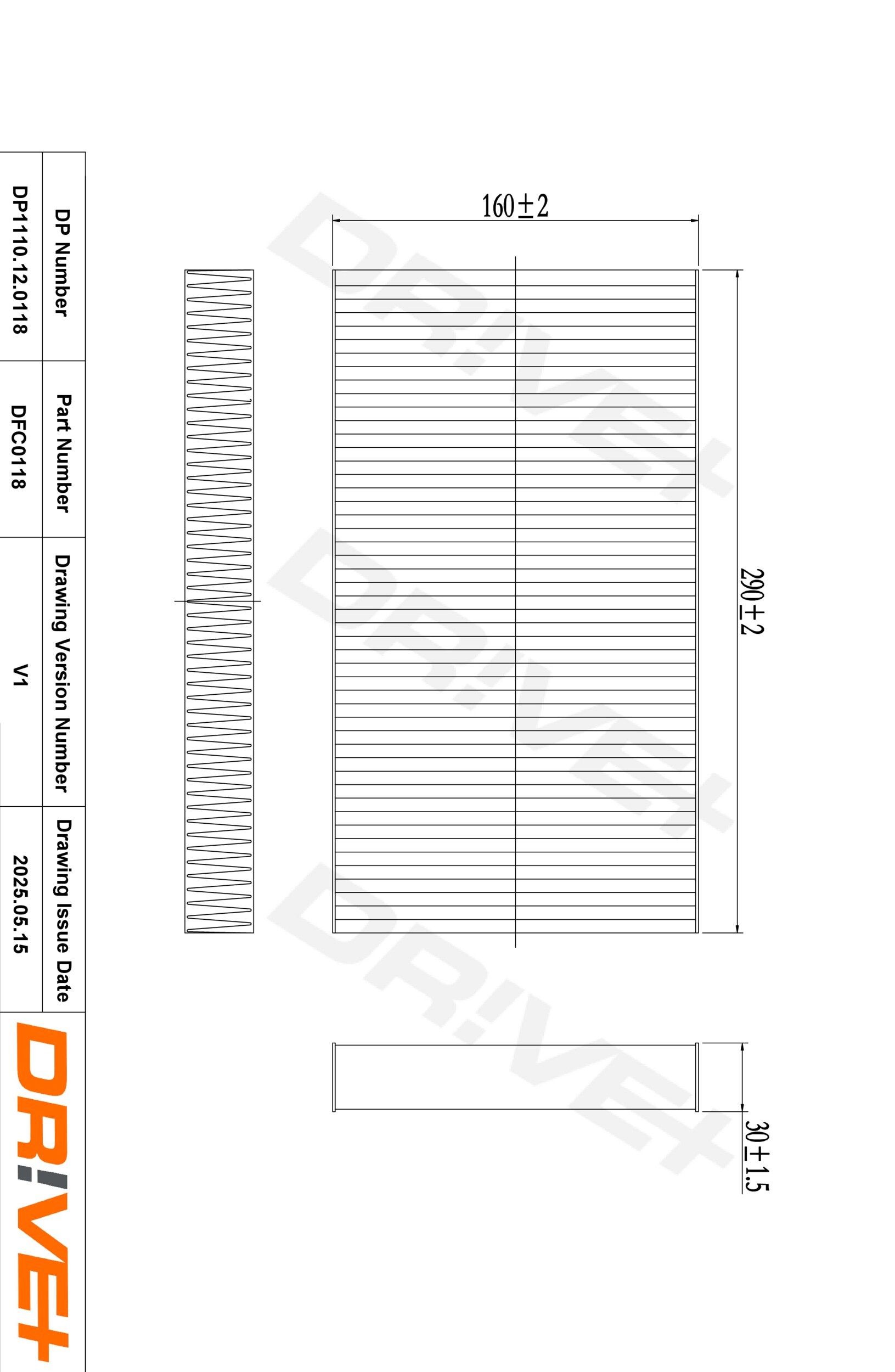 Dr!ve+ DP1110.12.0118: Filter vnútorného priestoru filter castic