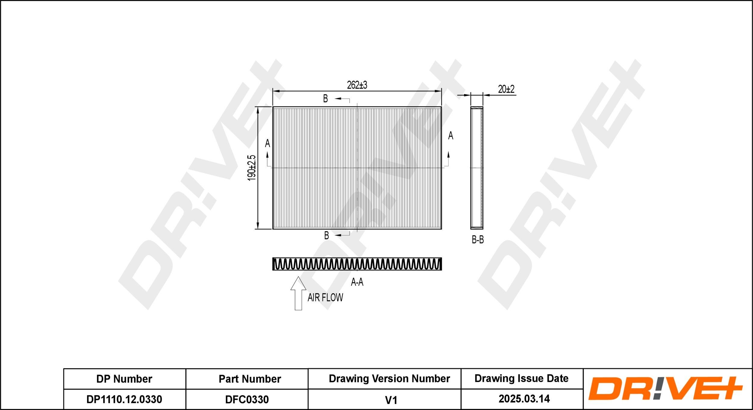 Dr!ve+ DP1110.12.0330: Pollenfilter Partikelfilter