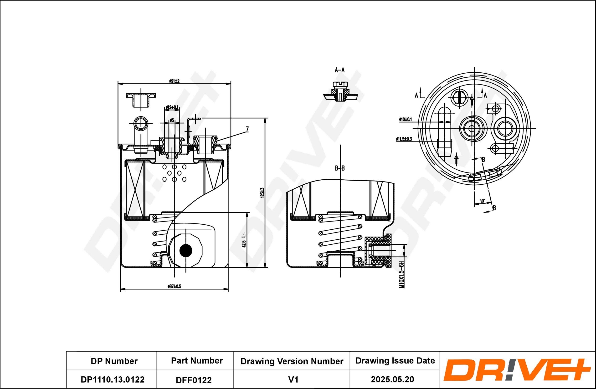 Dr!ve+ DP1110.13.0122: Filtro combustible