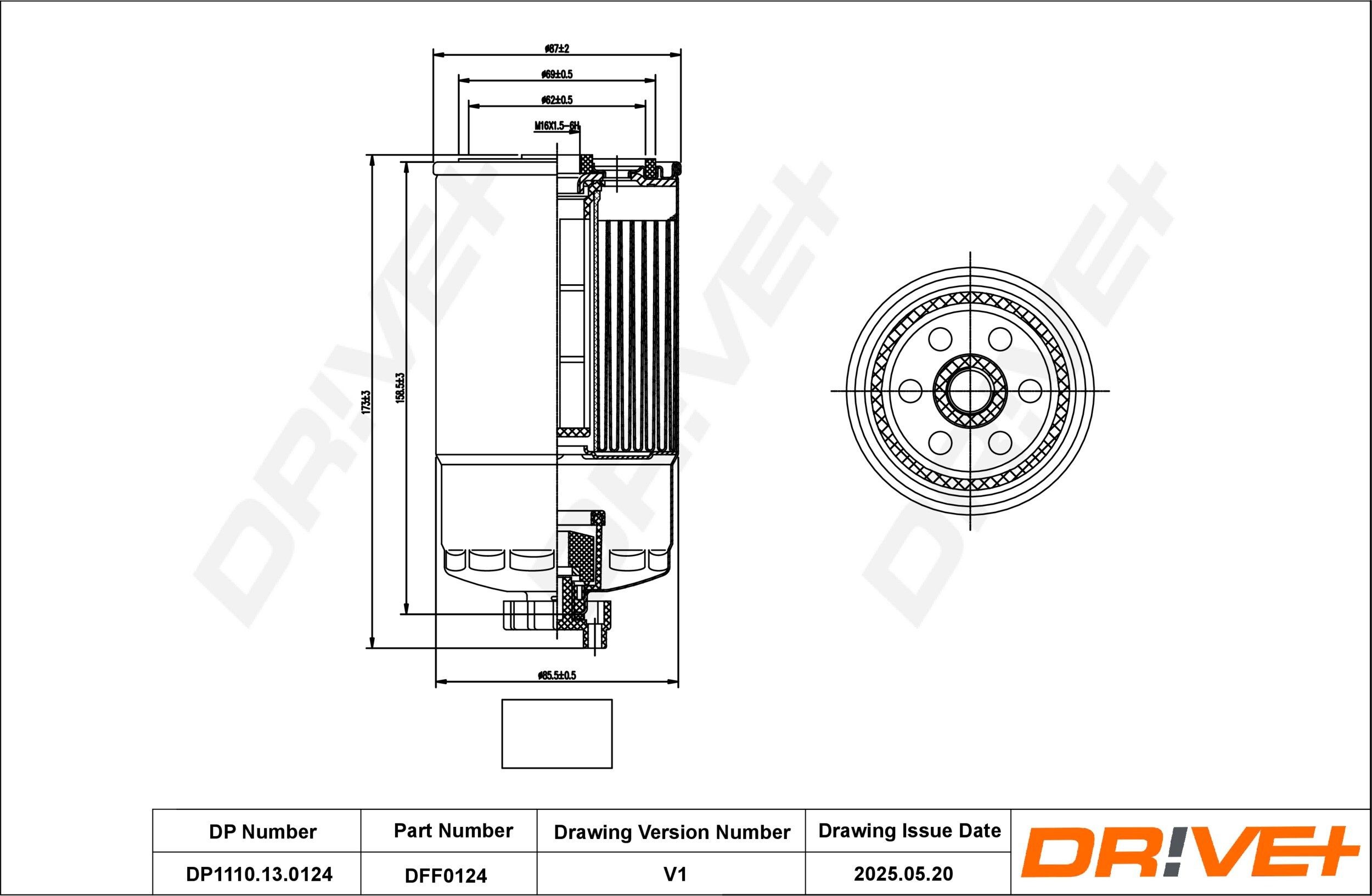 Dr!ve+ DP1110.13.0124: Brandstoffilter