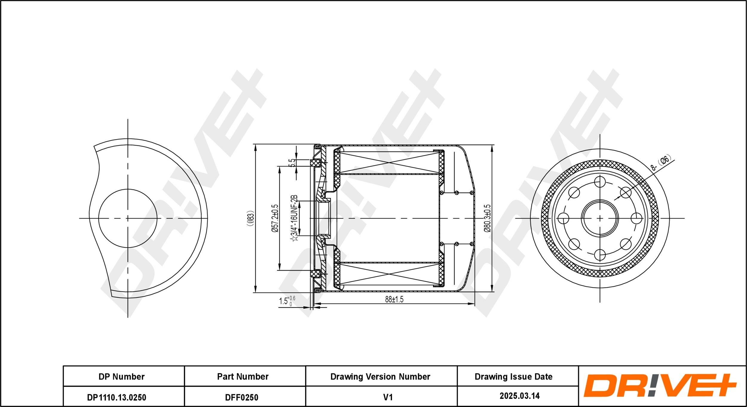 Dr!ve+ DP1110.13.0250: Brændstof-filter