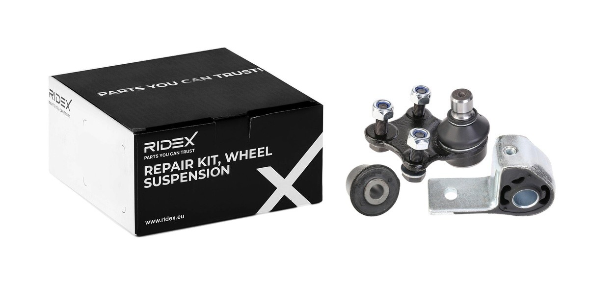 RIDEX 771R0154: Korjaussarja, pyöräntuenta Etuakseli, oikea, Etuakseli, vasen, Alapallo-/pallonivelellä, Kumilaakerilla