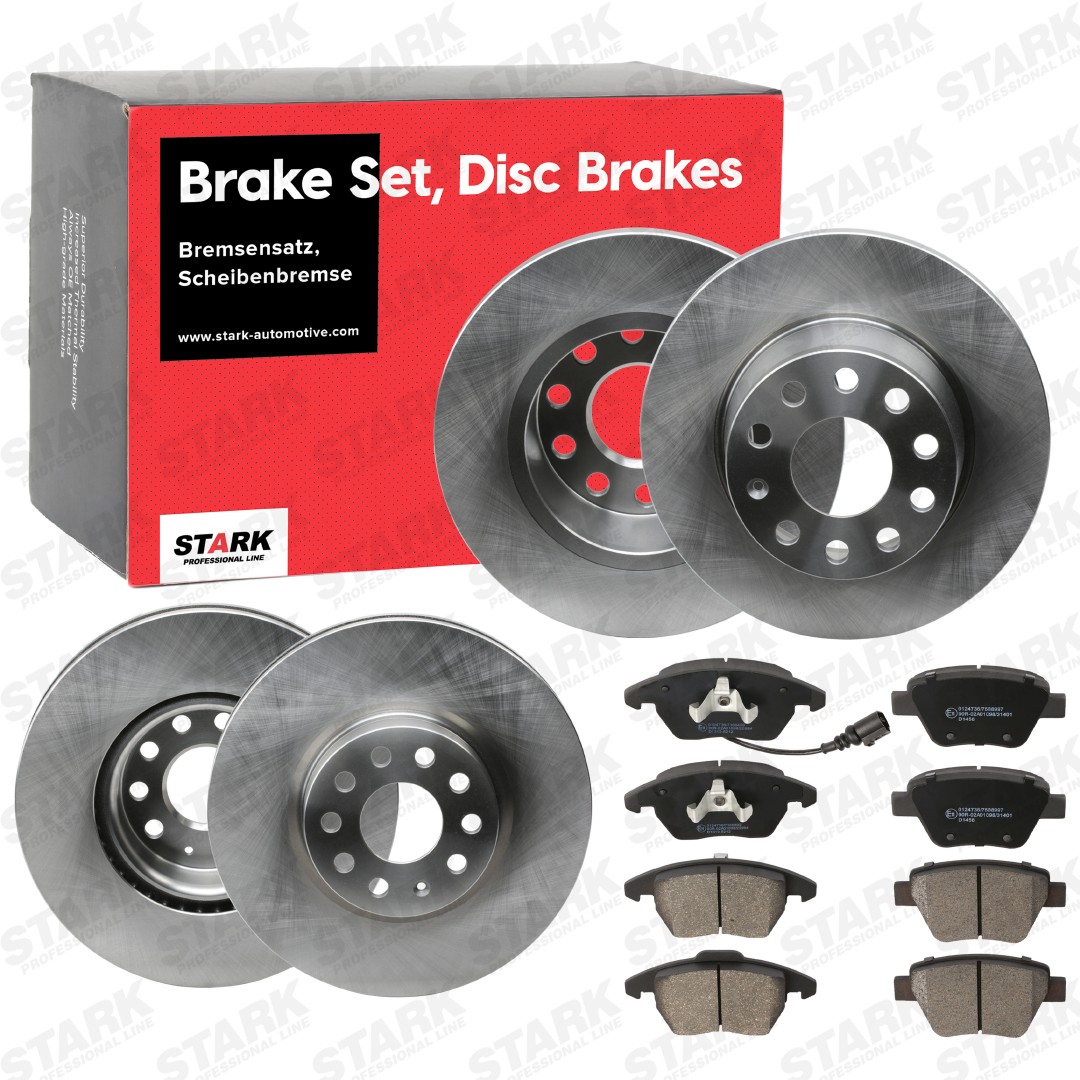 STARK SKBK-10991653: Bromssats, skivbroms framaxel, Bakaxel, Ø: 312, 272,0mm, ventilerad invändigt, full
