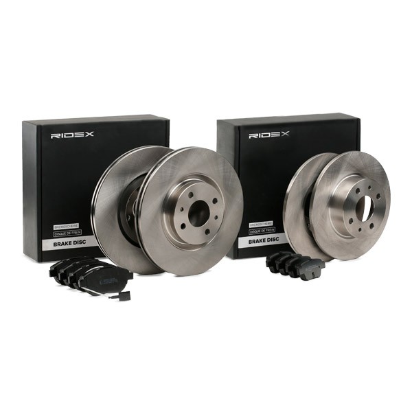 RIDEX 3405B1692: Bremsscheiben und -beläge Hinterachse, Vorderachse, Ø: 251, 284mm, voll, innenbelüftet, ohne Radnabe
