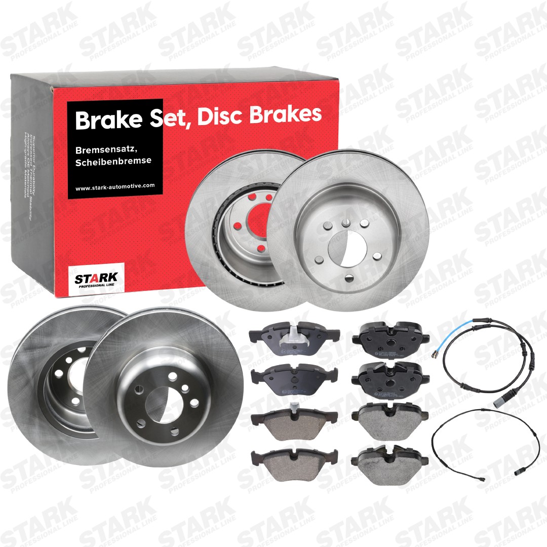 STARK SKBK-10991719: Remschijven en blokken Vooras, Achteras, Ø: 330,0mm, interne ventilatie, Met plunjerclip