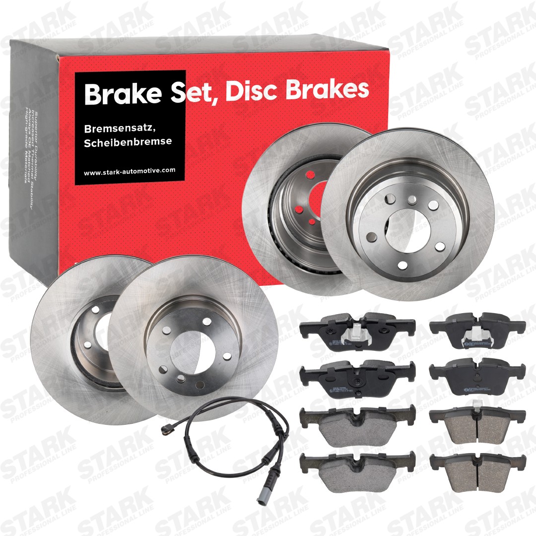 STARK SKBK-10991745: Fék készlet, tárcsafék elsőtengely, hátsótengely, Ø: 312,0, 300,0mm, belső hűtésű, dugattyú sasszeggel