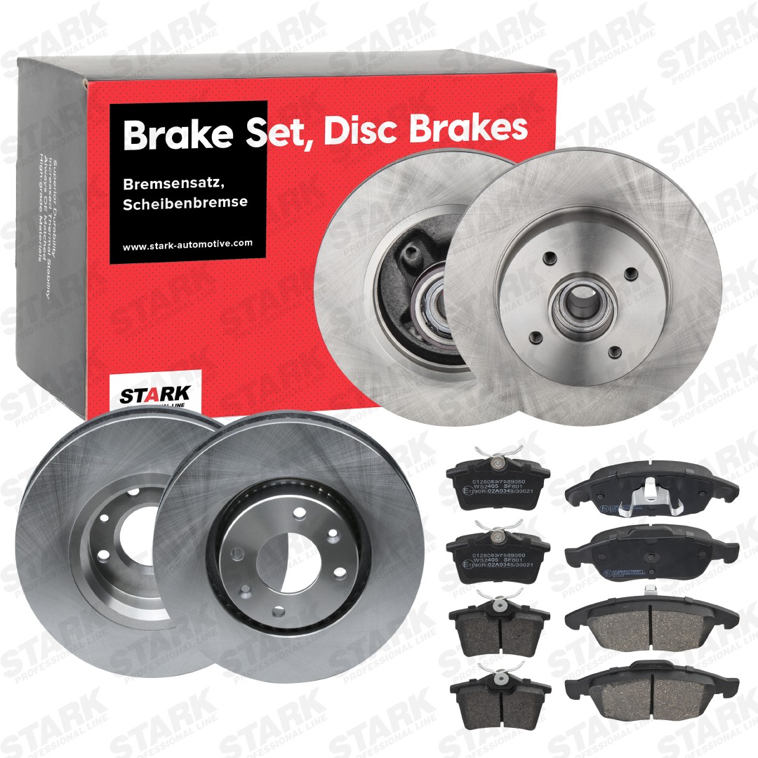 STARK SKBK-10991750 Bremsscheiben und -beläge Vorderachse, Hinterachse, Ø: 283mm, Belüftet, voll, mit Kolbenclip