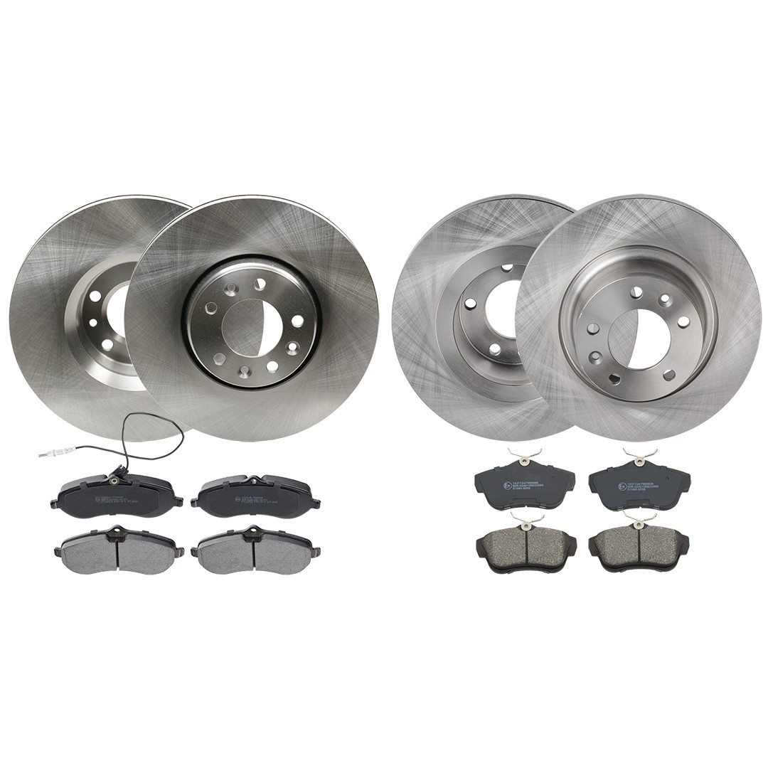 RIDEX 3405B1752: Remschijven en blokken Vooras, Ø: 303,7, 289,8mm, volledig, Geventileerd, Met anti-kreukplaat