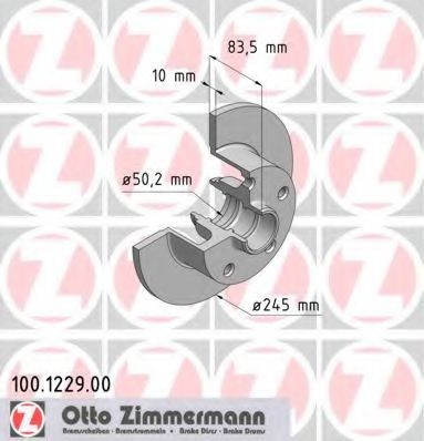 ZIMMERMANN 100.1229.00: Remschijf Ø: 245mm, volledig, Ø: 245mm