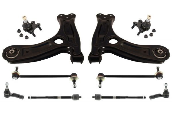 MAPCO 57762: Draagarm set Vooras links, Vooras rechts, Met draag/-stuur gewricht, Met stuurstang, Met axiale koppeling