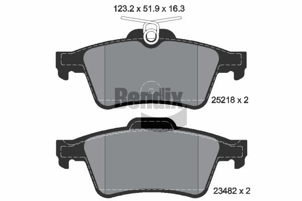 BENDIX Braking BPD1094: Bromsbelägg