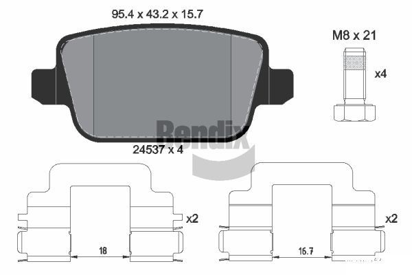 BENDIX Braking BPD1117: Bremžu kluči ar piederumiem, ar bremžu suportu skrūvēm