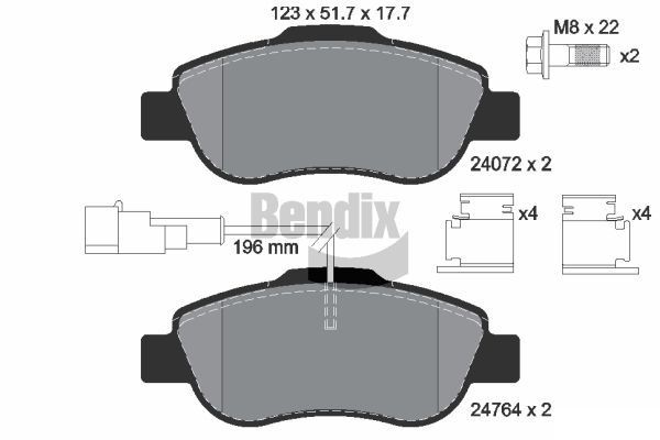 BENDIX Braking BPD1465: Remblokken Met toebehoren, Met remzadelschroef