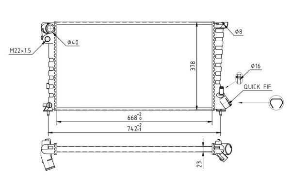 HART 637 131: Radiateur du moteur