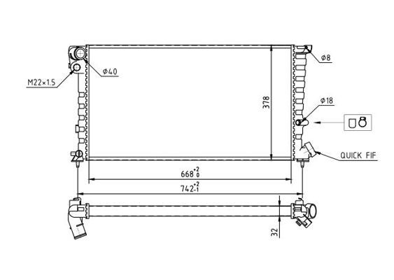 HART 637 135: Radiateur du moteur