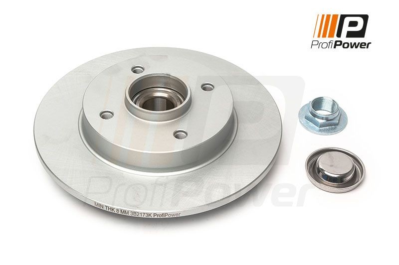 ProfiPower 3B2173K: Bremžu diski Ø: 249mm, pilnīgi, Ø: 249mm, ar integrētu riteņa rumbas gultni