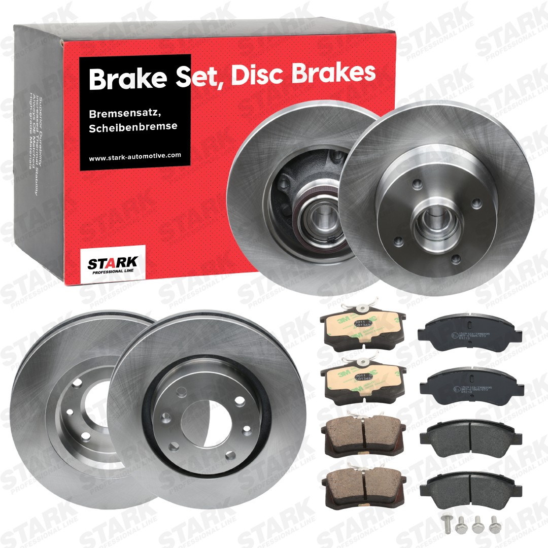 STARK SKBK-10991759 Bremsscheiben und -beläge Hinterachse, Vorderachse, Ø: 249,0, 266mm, voll, außenbelüftet, mit integriertem magnetischen Sensorring, mit Radlager