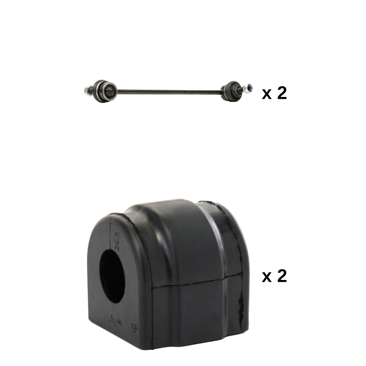 RIDEX 1097S0121: Reparatieset, stabilisatorophanging Vooras links, Vooras rechts, Met stuurstang