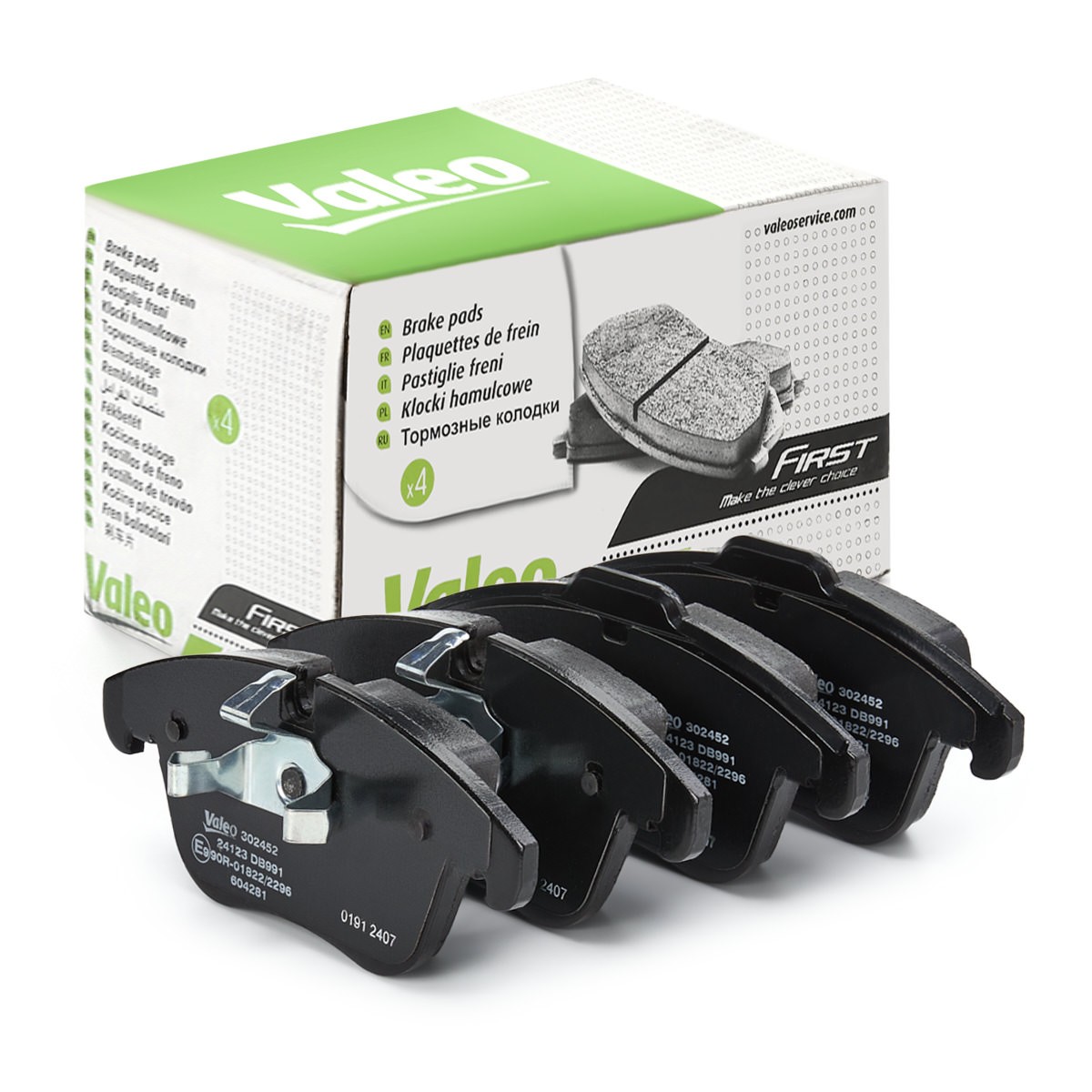 VALEO 302452: Remblokken ESSENTIAL Vooras, Met anti-kreukplaat