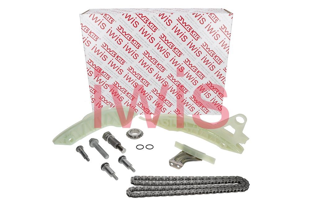 iwis Motorsysteme 59805Set Steuerkettensatz iwis Original Erstausrüsterqualität, Made in Germany mit Gleitschienen, mit Kettenspanner, mit Kurbelwellenzahnrad, Zahnräder auf Verschleiß prüfen und ggf. erneuern, mit Schrauben