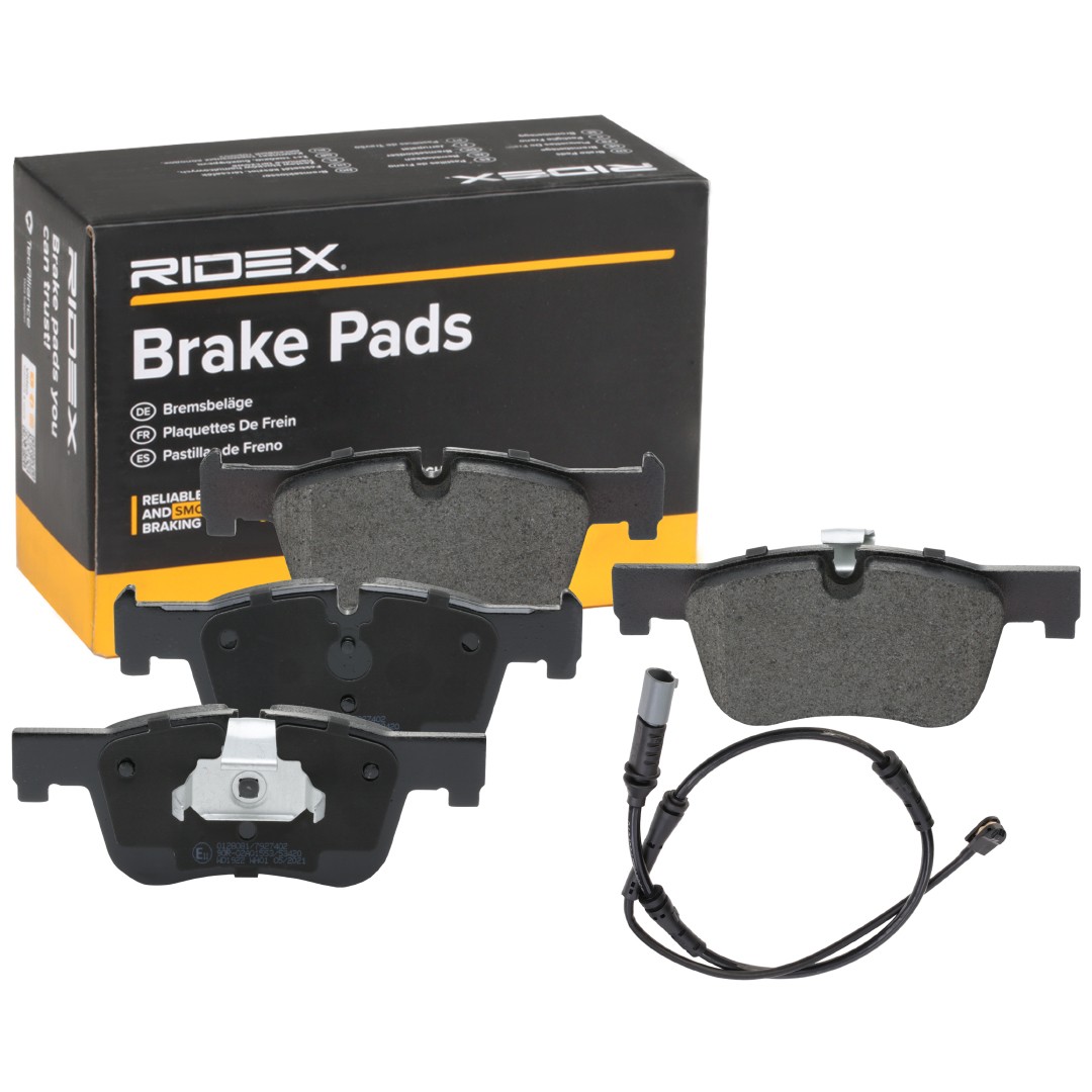 RIDEX 402B1800: Remblokken Vooras, Vooras links en rechts, Met plunjerclip