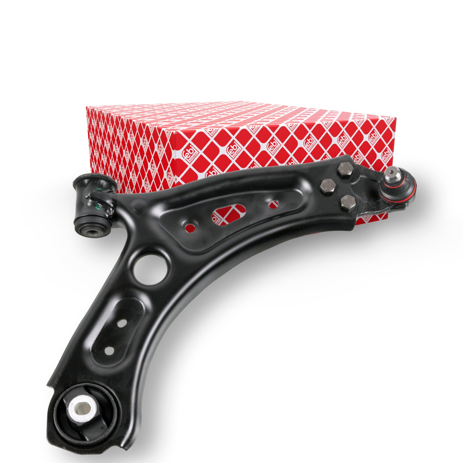 FEBI BILSTEIN 177837: Tukivarsi Etuakseli, oikea, Alla, Teräslevy, Alapallo-/pallonivelellä, Kumilaakerilla