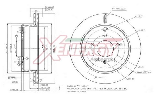 AP XENERGY X602877: Bremžu diski Aizmugurējais tilts, Ø: 302mm, ventilējams, Ø: 302mm