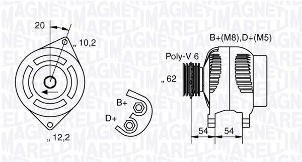 MAGNETI MARELLI 063321729010: Alternator 90A