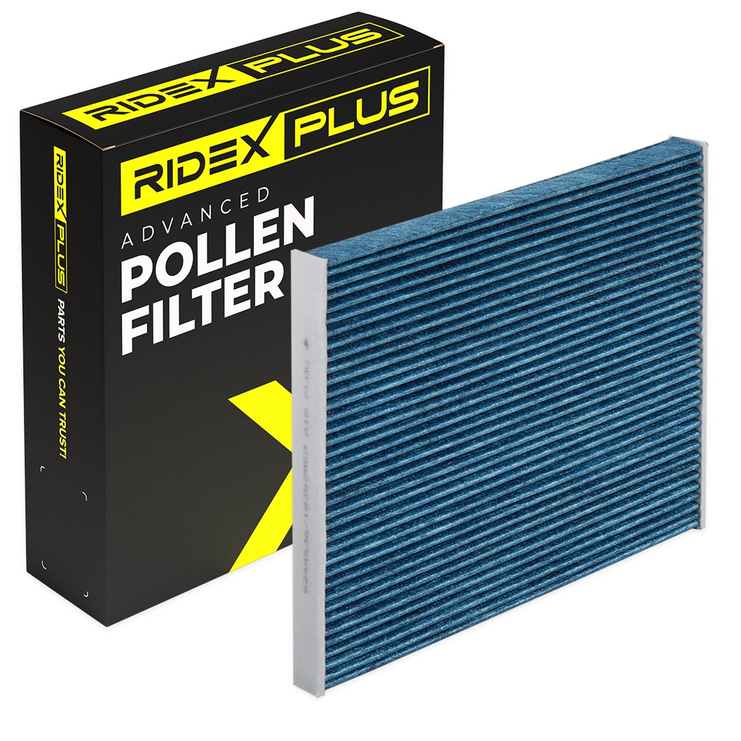 RIDEX PLUS 424I0496P: Filtro abitacolo Filtro al carbone attivo, Filtro per polveri fini (PM 2.5), con effetto antiallergico, con effetto antibatterico