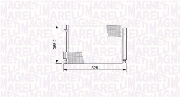 MAGNETI MARELLI 350203497000: Condenseur, climatisation 528x365,2x12, avec déshydrateur
