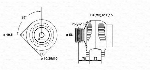 MAGNETI MARELLI 943355051010: Alternator 120A