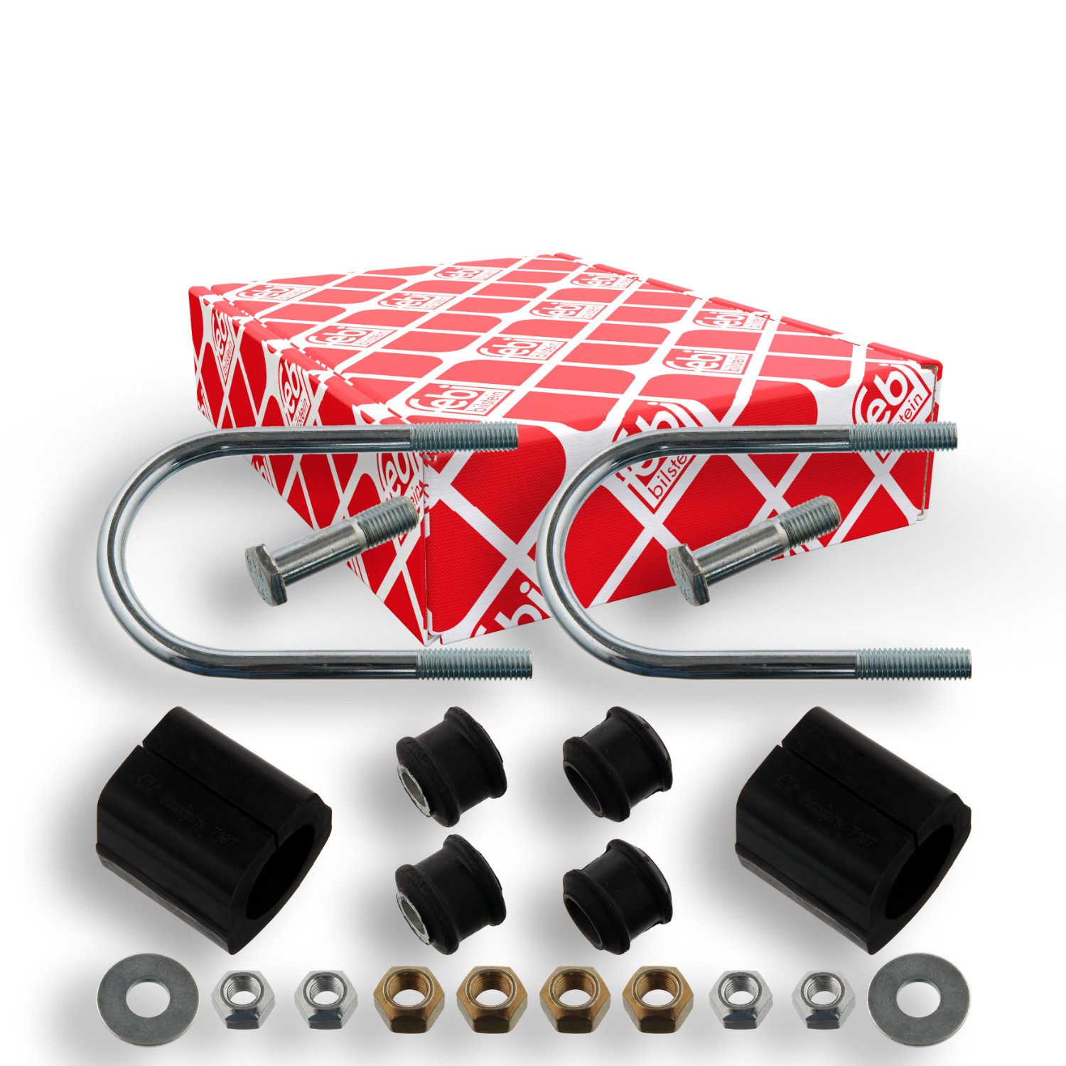 FEBI BILSTEIN 07196: Reparatursatz, Stabilisatorlager Vorderachse, mit Schrauben