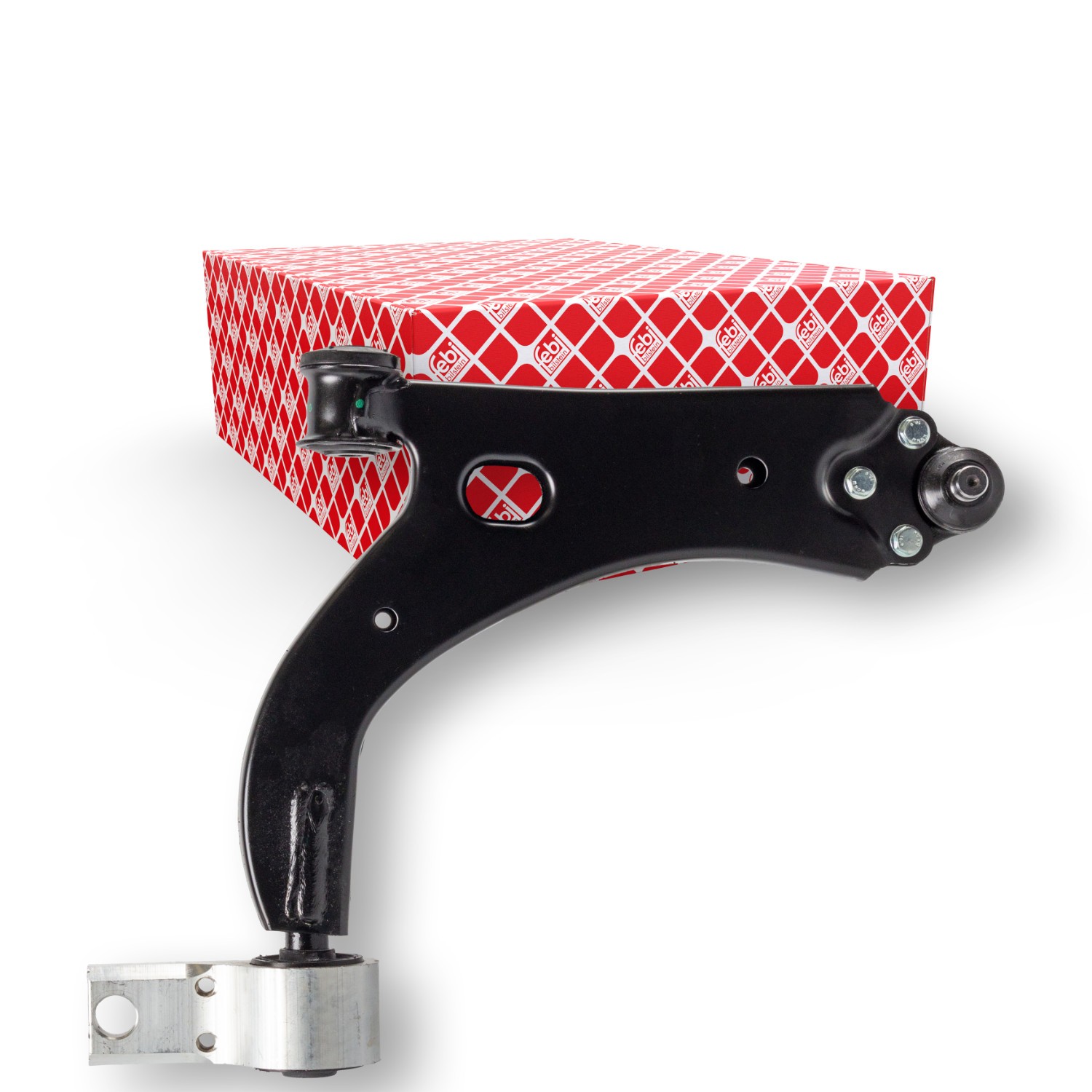 FEBI BILSTEIN 21682: Tukivarsi Etuakseli, oikea, Alla, Teräslevy, kumilaakereilla, Alapallo-/pallonivelellä