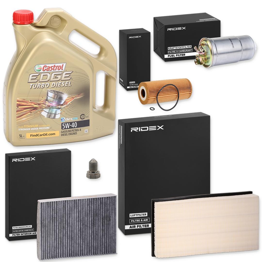 RIDEX 100374T0005: Szűrőkészlet motorolajjal