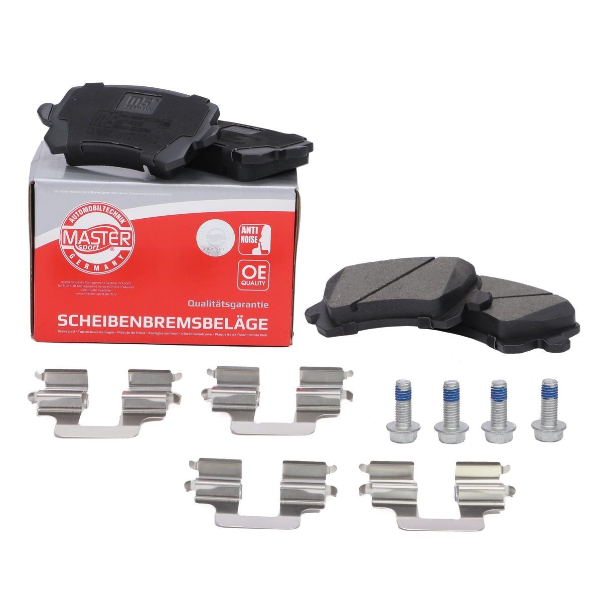 MASTER-SPORT 13046027492T-SET-MS: Bremsbeläge Hinterachse, mit Anti-Quietsch-Blech