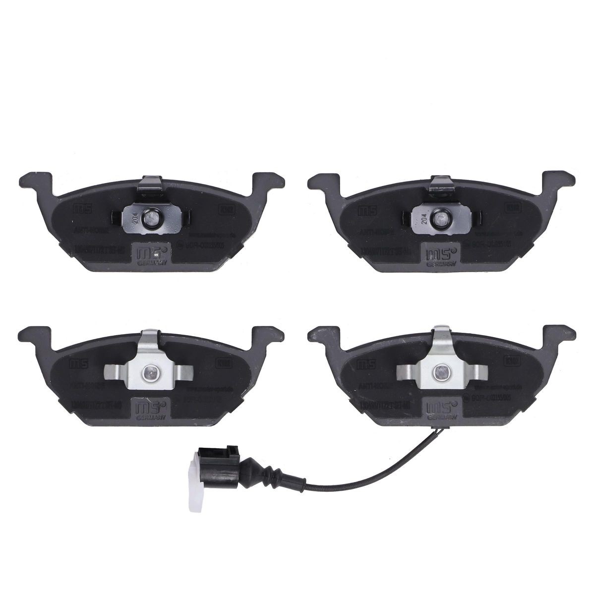 MASTER-SPORT 13046071172T-SET-MS: Bromsbelägg framaxel, Anti-skrik-plåt