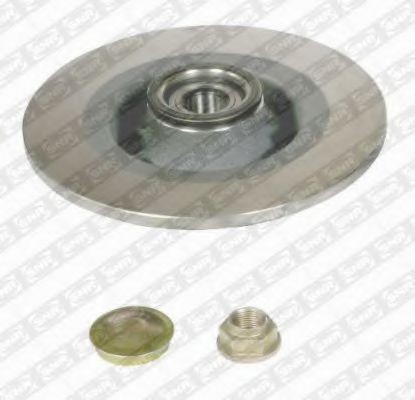 SNR KF155.81U: Tarcza hamulcowa Oś tylna strona prawa, Oś tylna strona lewa, Ø: 274[mm], pełny, Ø: 274[mm], z poduszką gumową, z łożyskiem walcowym