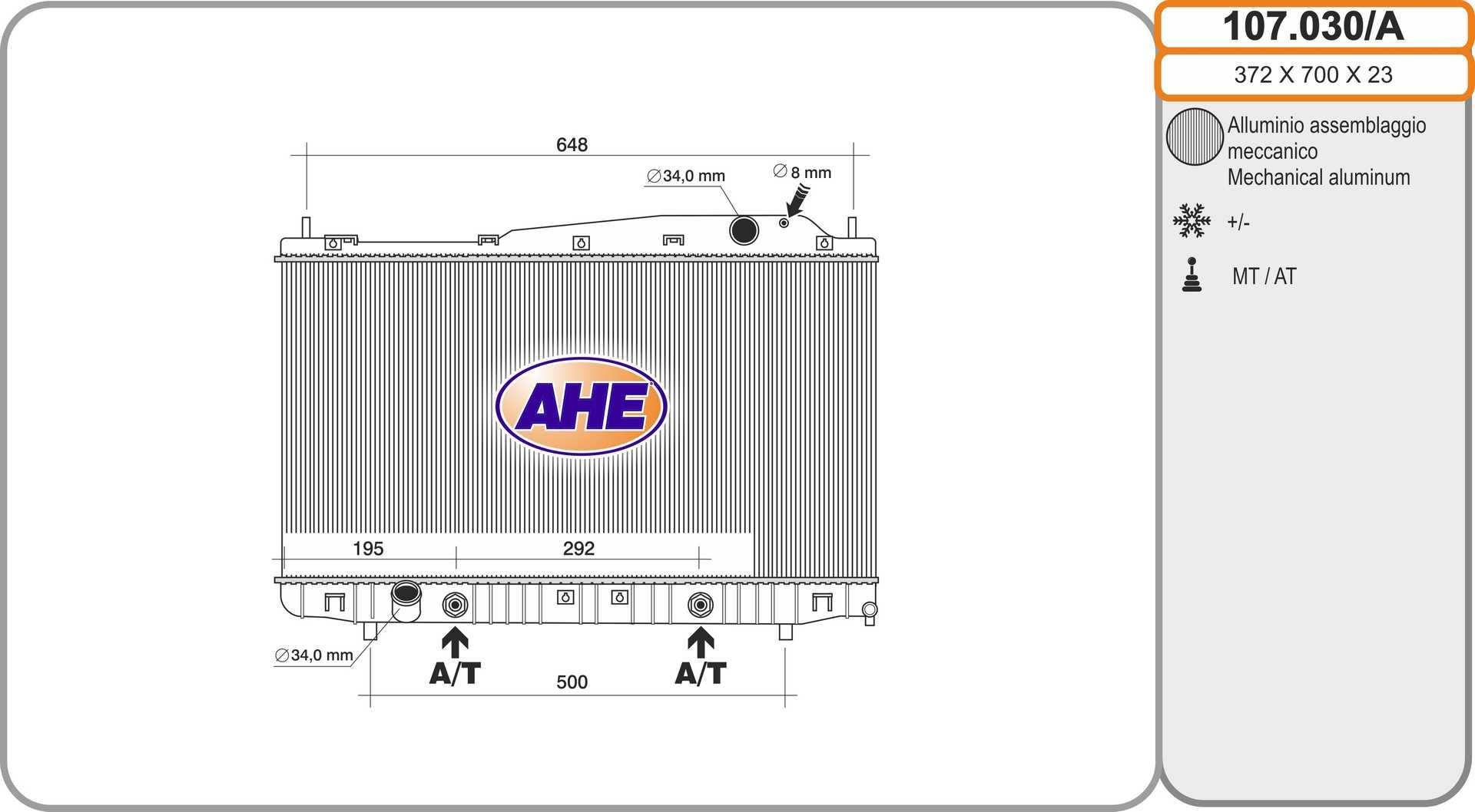 AHE 107.030/A: Radiateur du moteur