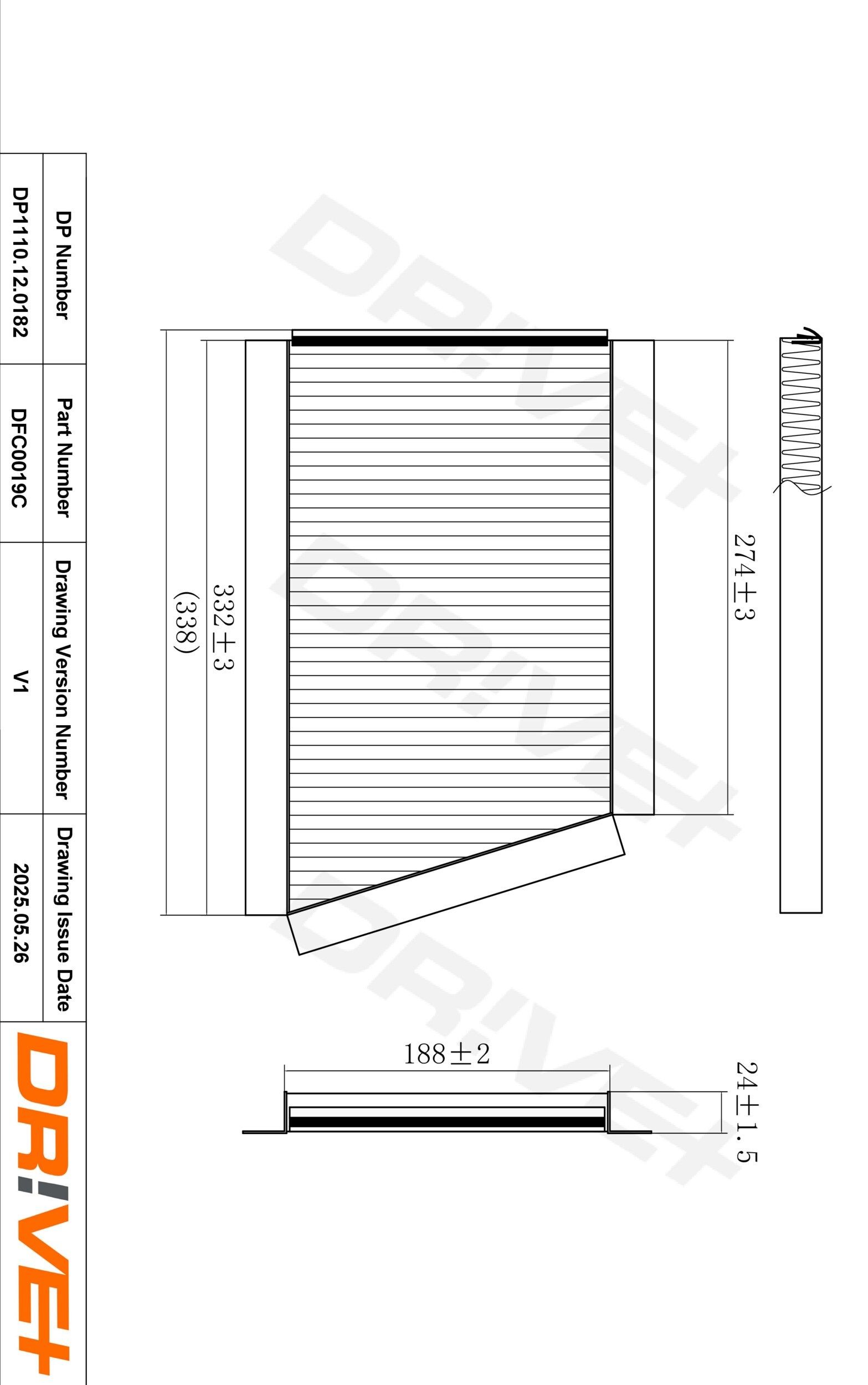 Dr!ve+ DP1110.12.0182: Filtro de habitáculo Filtro de carbón activado