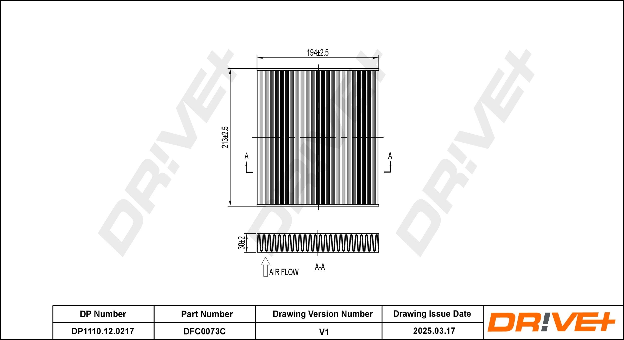 Dr!ve+ DP1110.12.0217: Pollenfilter Aktivkulfilter