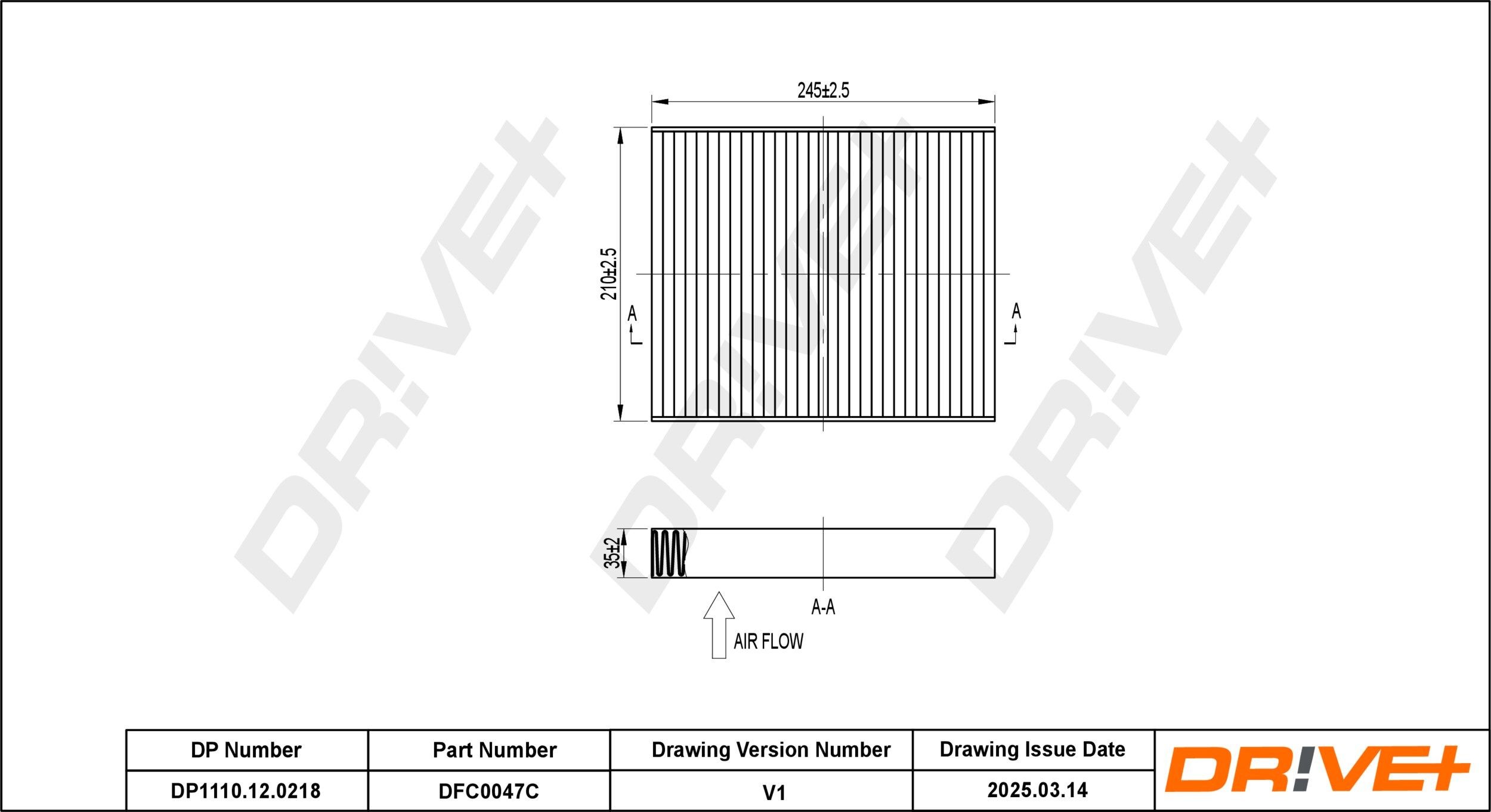 Dr!ve+ DP1110.12.0218: Interieurfilter Carbon filter
