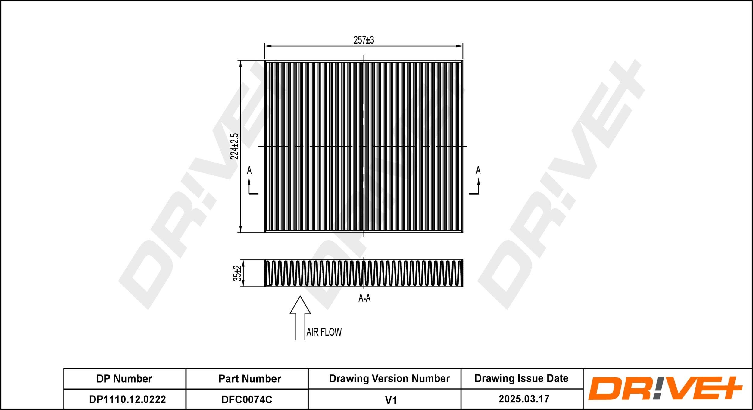 Dr!ve+ DP1110.12.0222: Filter vnútorného priestoru Filter aktívneho uhlia