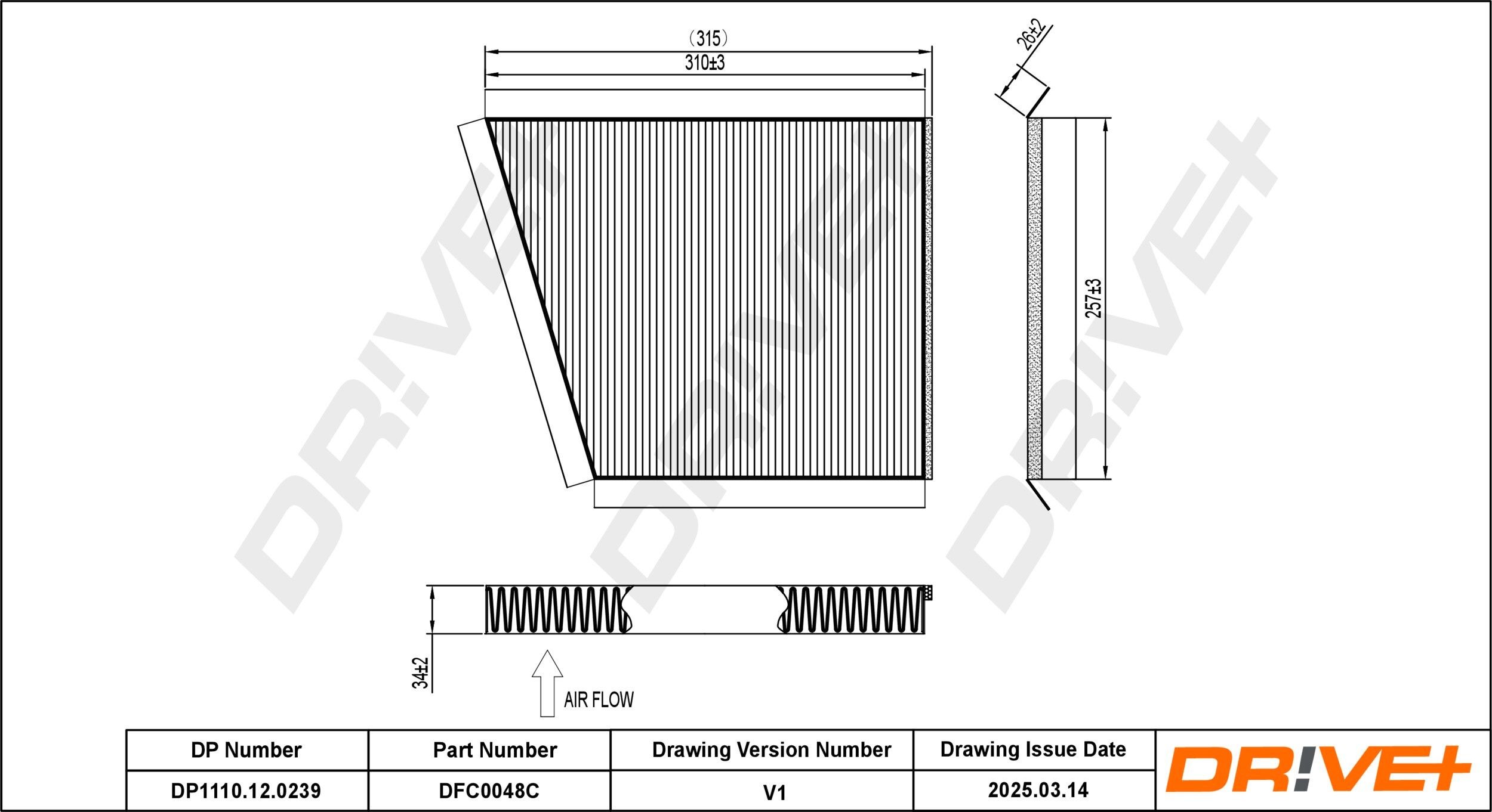 Dr!ve+ DP1110.12.0239: Interieurfilter Carbon filter