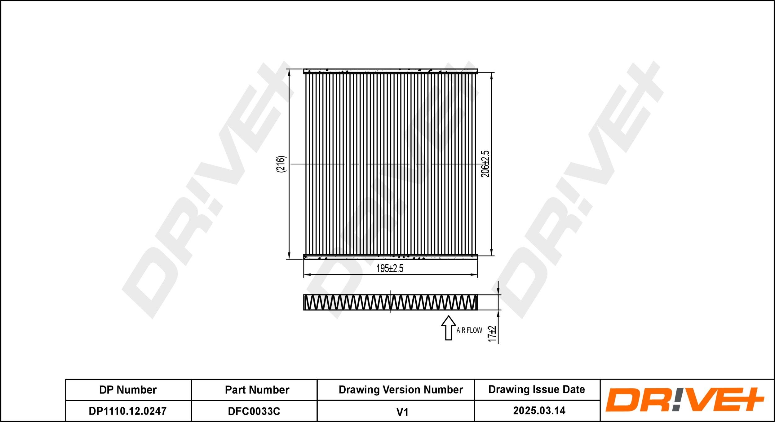 Dr!ve+ DP1110.12.0247: Innenraumfilter Aktivkohlefilter