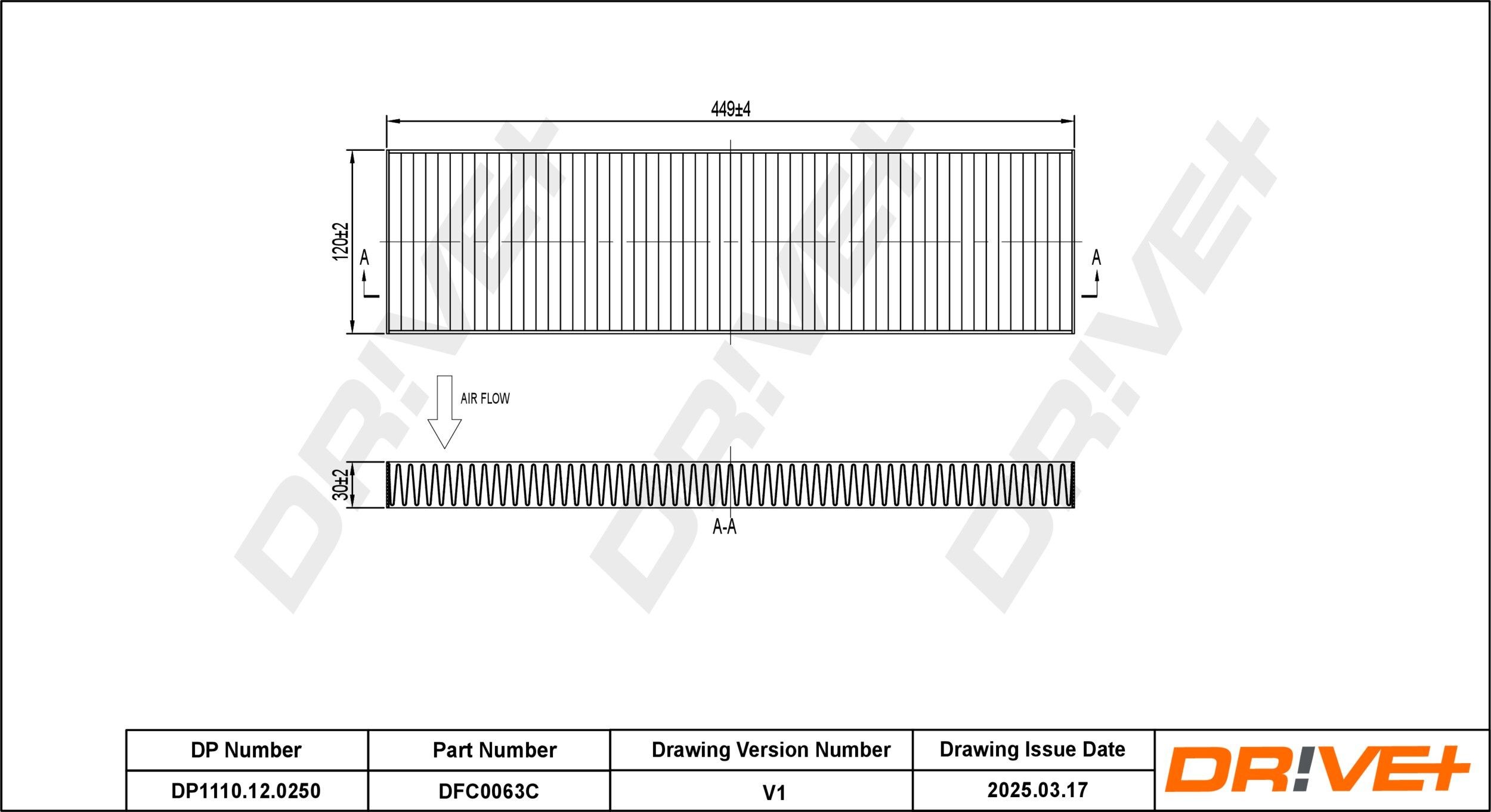 Dr!ve+ DP1110.12.0250: Filtro abitacolo Filtro al carbone attivo