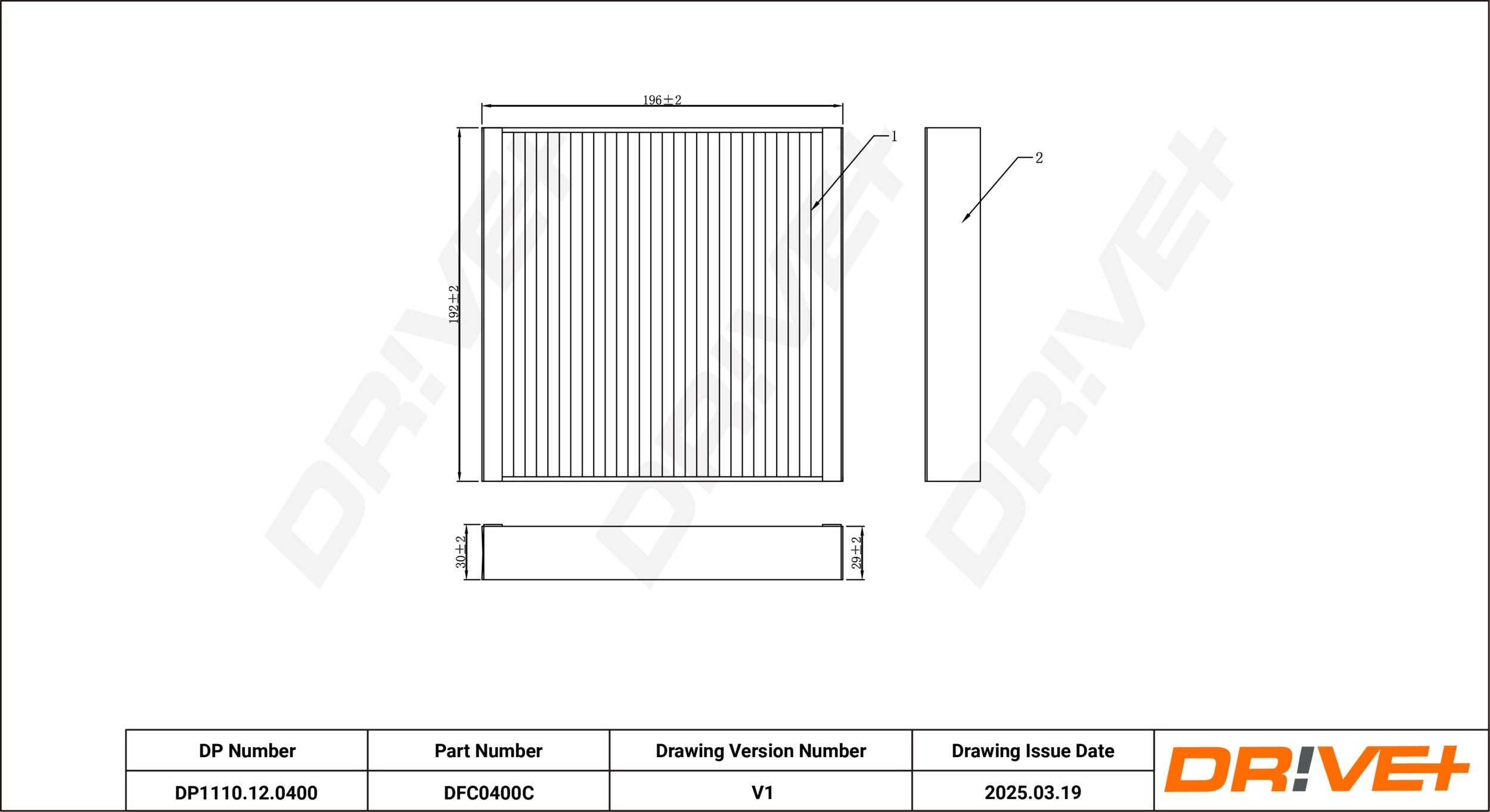 Dr!ve+ DP1110.12.0400: Interieurfilter Stoffilter