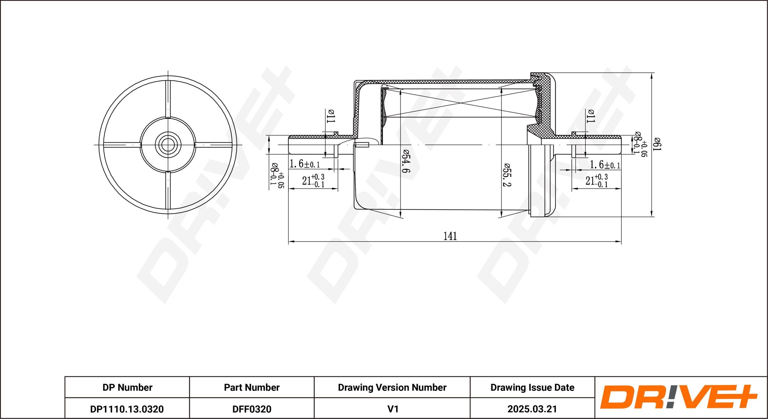 Dr!ve+ DP1110.13.0320: Filtre à carburant