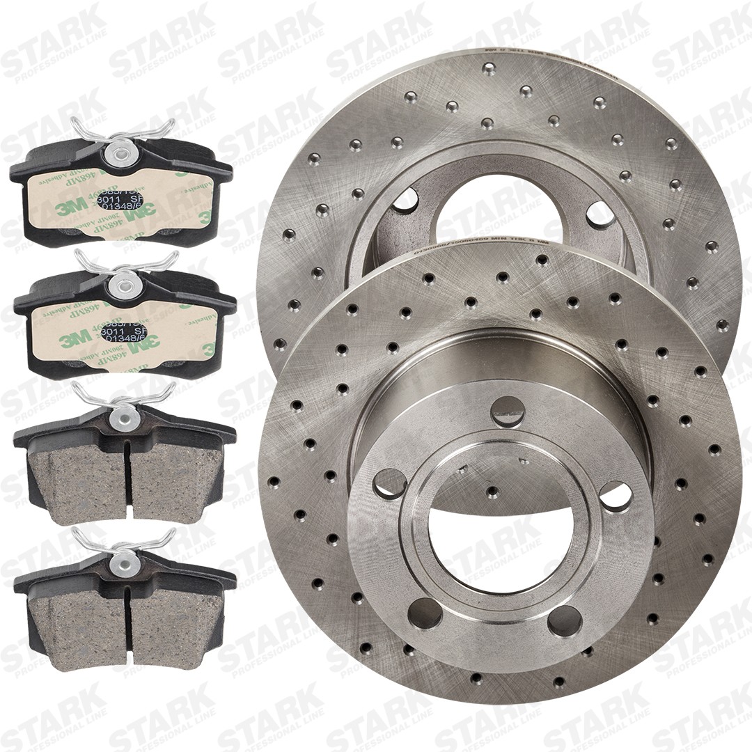 STARK SKBK-10991831: Zestaw do hamulców, hamulce tarczowe Oś tylna, Ø: 245,0[mm], pełny, perforowany
